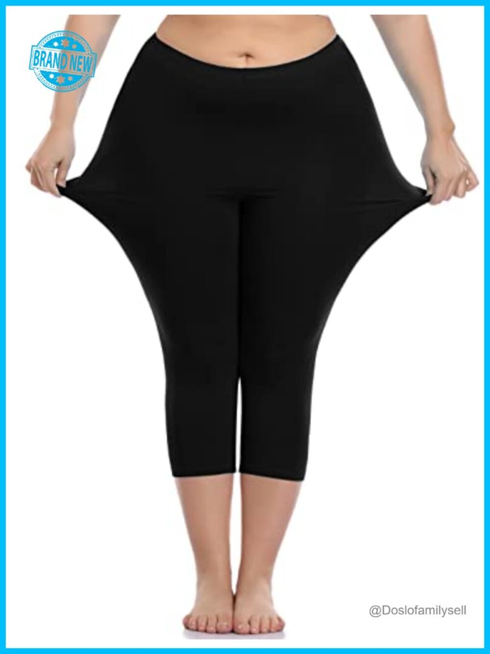 Plus Size High Waisted Capri Leggings Cropped Yoga Pants